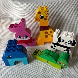 Lego duplo creative animals #10573  Giraffe Worm Bunny Dog Elephant lot  2014